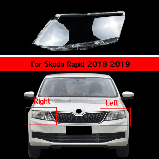 Lampshade Headlight Lens Cover Housing Left Side Fit For Skoda Rapid 2018-2019