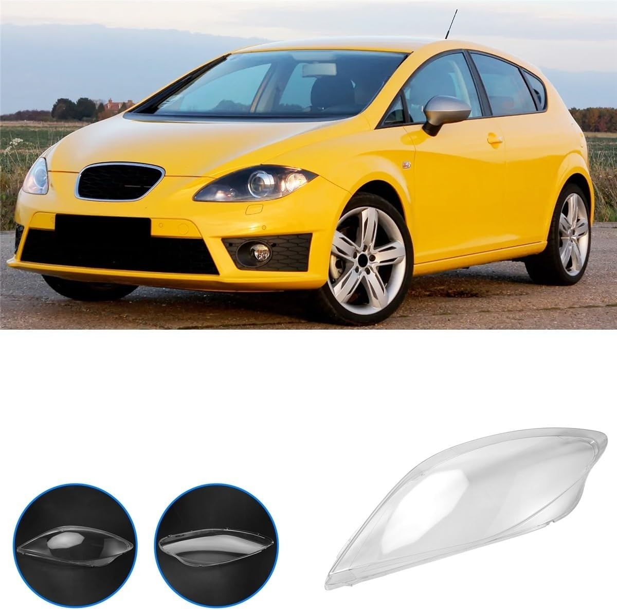 Seat Leon 2004-2012 Headlight Lens Cover Headlamp Shell Replacement Clear
