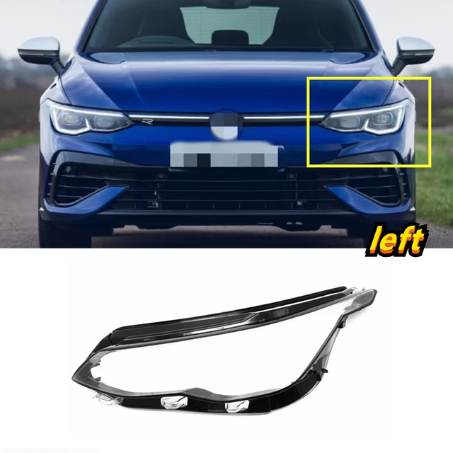 Headlight Clear Lens Cover Glass For Volkswagen Golf 8 2020-2024